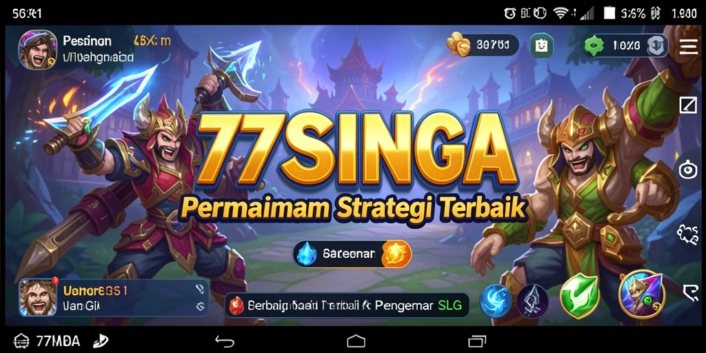 Tampilan gameplay <strong>77SINGA</strong> yang menarik dalam dunia SLG.