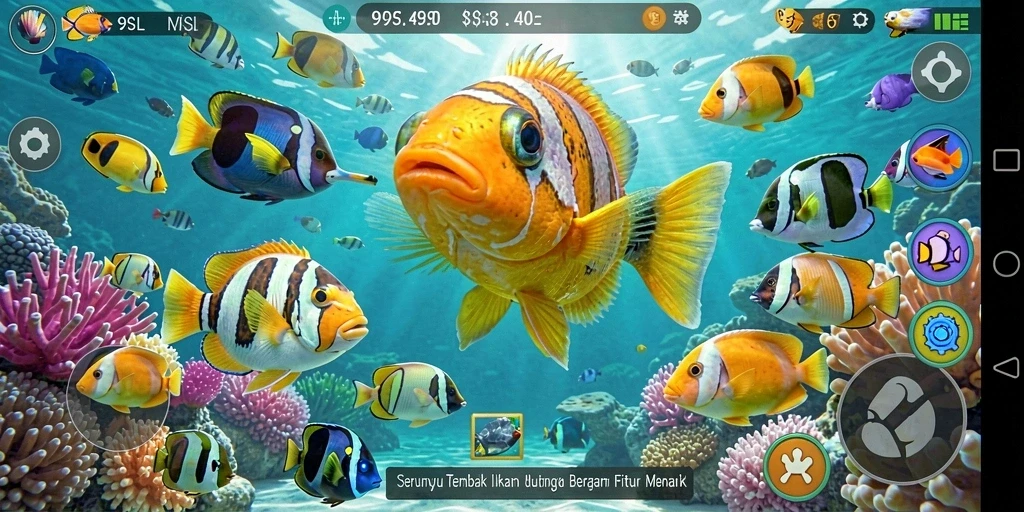 Tangkapan ikan berwarna-warni di game 99SL.
