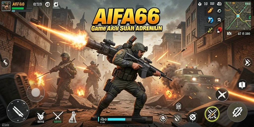 Screenshot AIFA66 menampilkan pertempuran seru dan karakter yang dinamis.