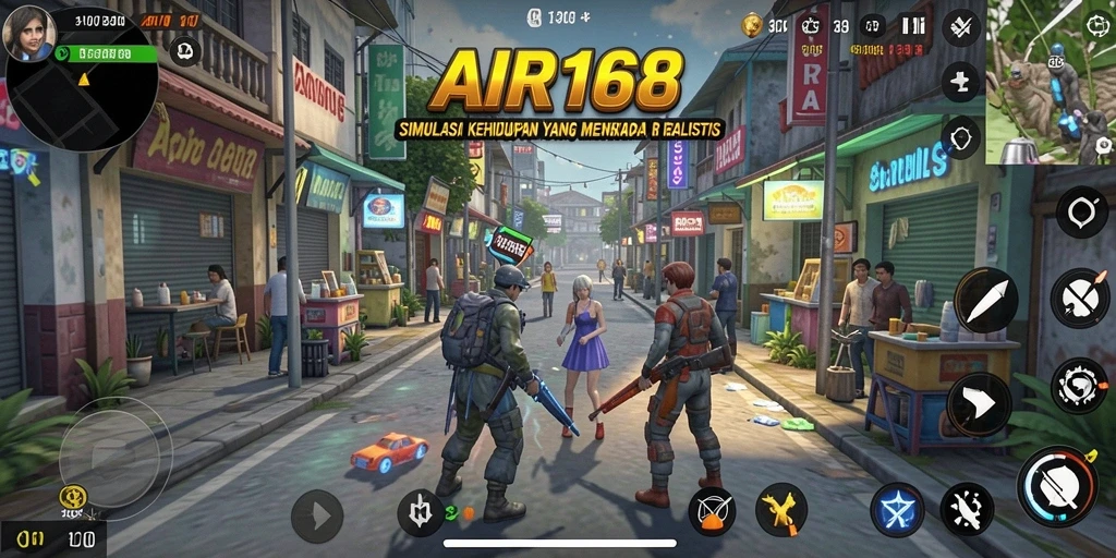 Tangkapan layar utama AIR168 yang menampilkan pengalaman gameplay simulasi yang realistis.