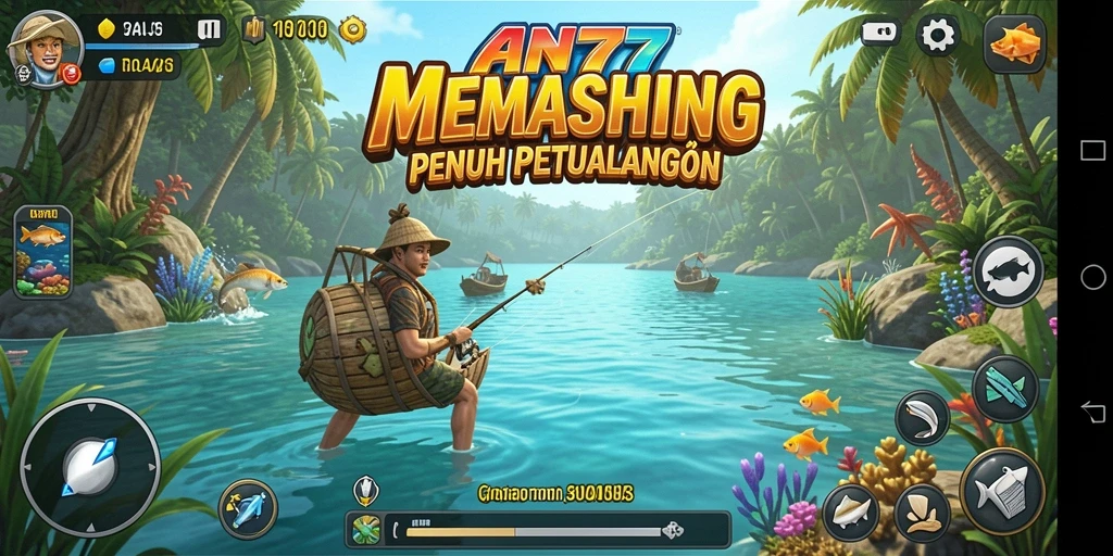 Screenshot gameplay AN777 menampilkan aksi seru memancing.