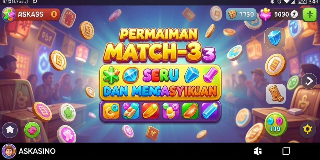 Tampilan gameplay <strong>ASKASINO</strong> yang penuh warna dan seru.