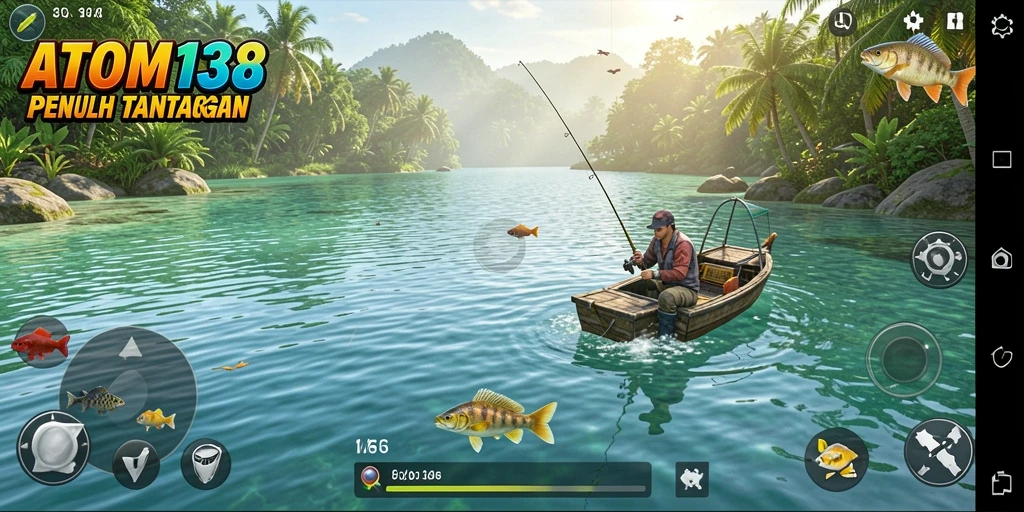 Gameplay ATOM138 menampilkan pengalaman memancing yang seru dan menantang.