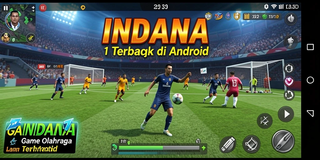 Screenshot gameplay menunjukkan aksi penuh adrenalin dalam olahraga.