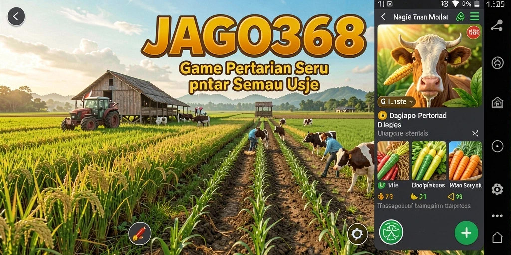 Tampilan gameplay JAGO368 yang menarik dengan latar pertanian yang indah.