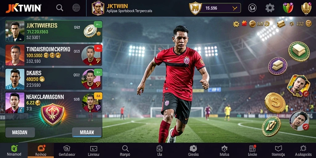 Tampilan utama <strong>JKTWIN</strong> menampilkan dashboard taruhan olahraga yang interaktif.