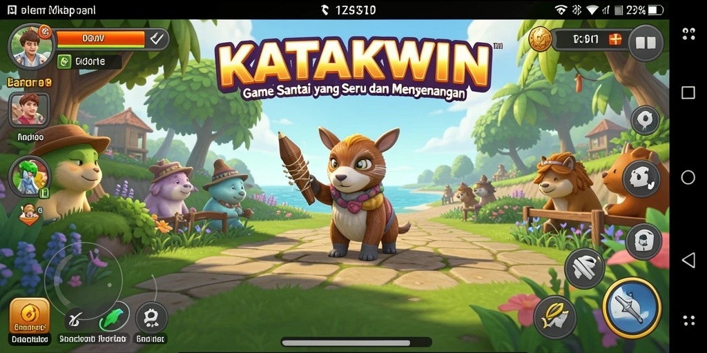 Tangkapan layar <strong>KATAKWIN</strong> menampilkan gameplay yang ceria dan mengasyikkan.