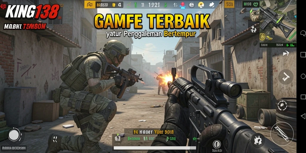 Tampilan gameplay KING138 yang intens dan menegangkan saat pertempuran.
