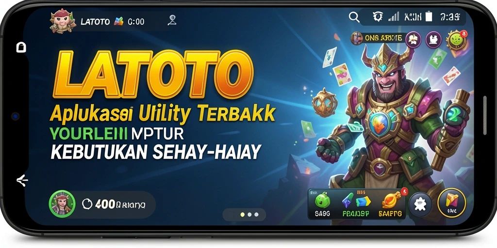 Screenshot utama LATOTO menunjukkan tampilan antarmuka aplikasi Utility yang menarik.