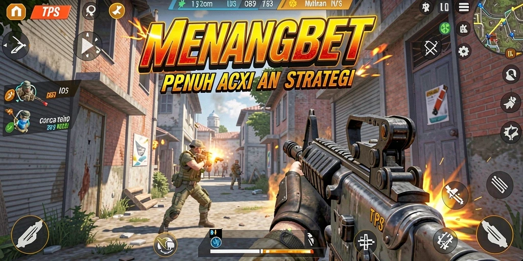 Tangkapan layar MENANGBET menampilkan gameplay TPS yang mendebarkan dan intens.