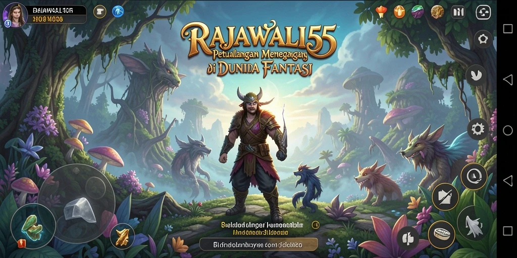 Tampilan gameplay menegangkan dari RAJAWALI55 saat menjelajahi dunia fantasi.