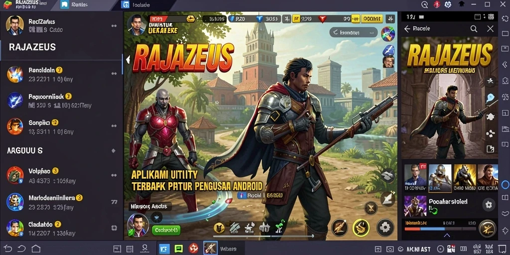 Tangkapan layar utama RAJAZEUS dengan antarmuka aplikasi Utility.