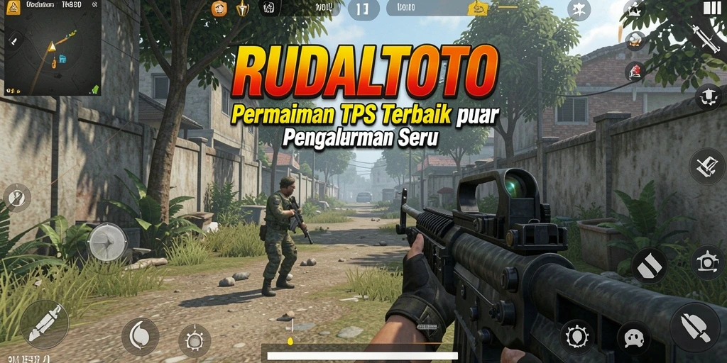Screenshot gameplay RUDALTOTO dengan aksi tembak menembak yang intens.
