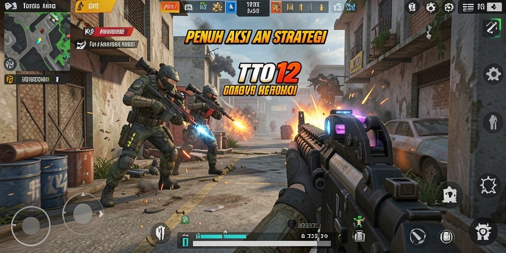 Gameplay TOTO12 dengan grafis dan aksi menarik dalam game FPS.