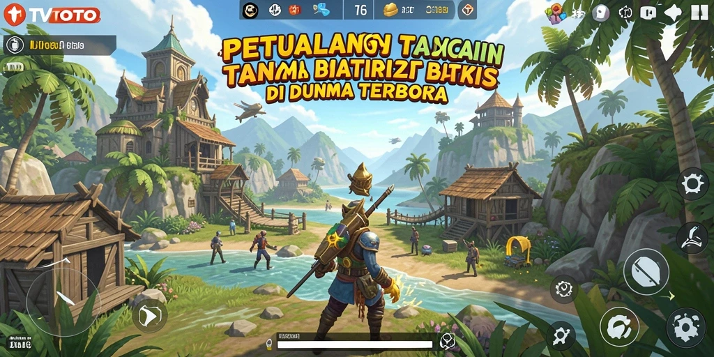 Gameplay TVTOTO yang menarik dalam dunia terbuka yang luas.